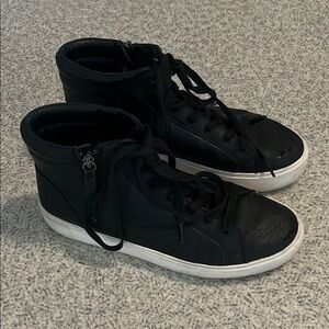 Black Ugg High-Top Sneakers with White Soles